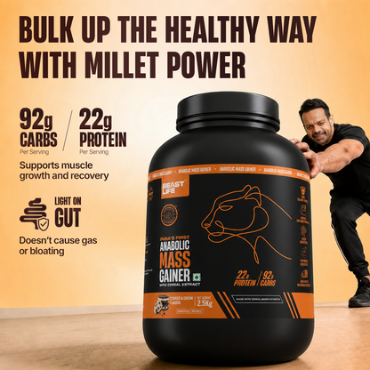 Anabolic Mass Gainer with Ultrasorb Tech | No Maltodextrin | Cookies & Cream | 2.5 kg