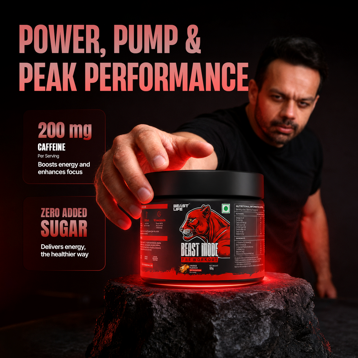 Pre Workout | Beta Alanine • Caffeine • Zero Crash | Orange | 105g