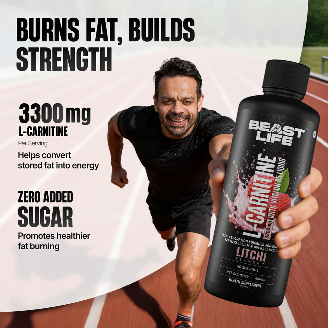 L-Carnitine with Vitamin B5 3300 mg | Triple Strength Formula | Litchi | 450 ml