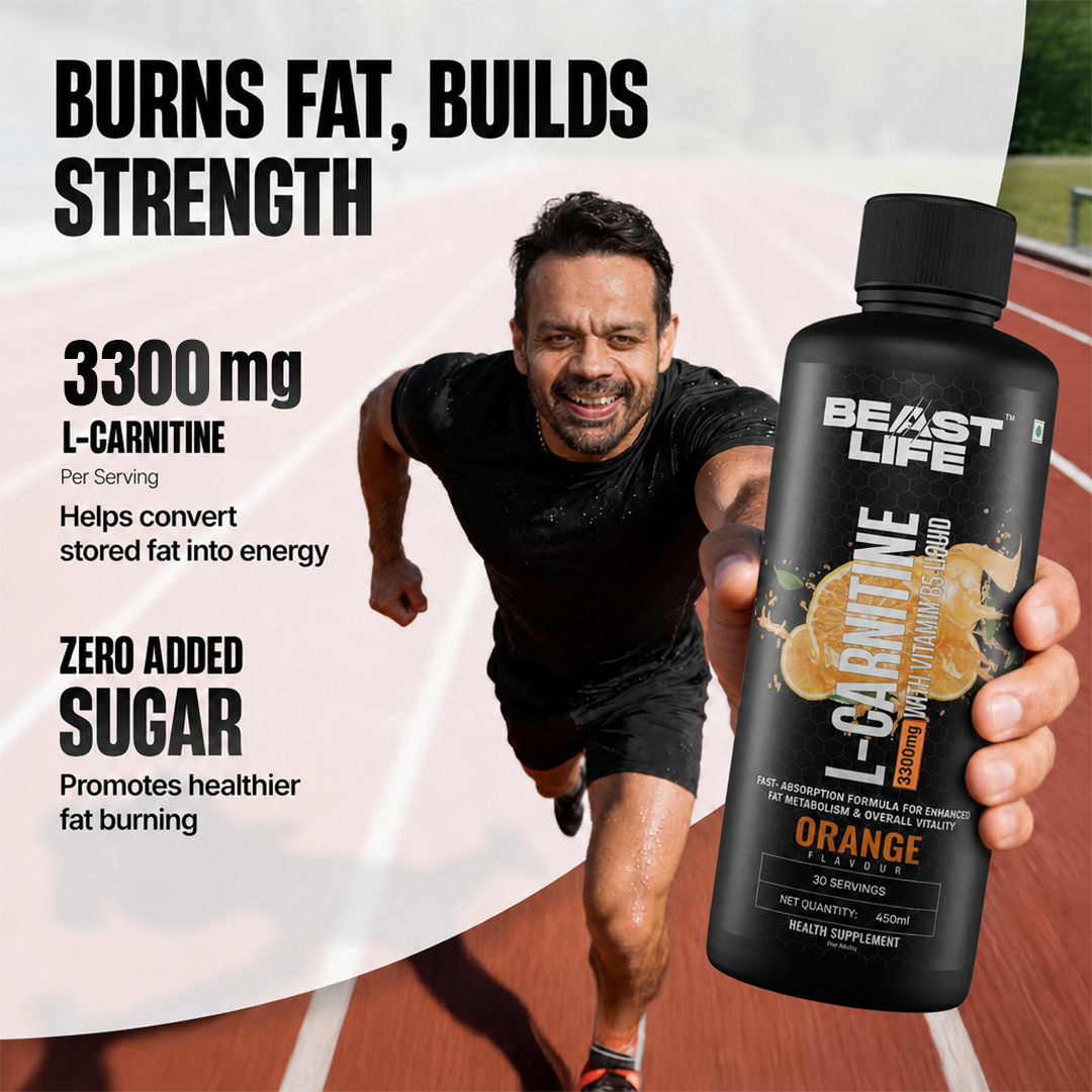 L-Carnitine with Vitamin B5 3300 mg | Triple Strength Formula | Orange | 450 ml