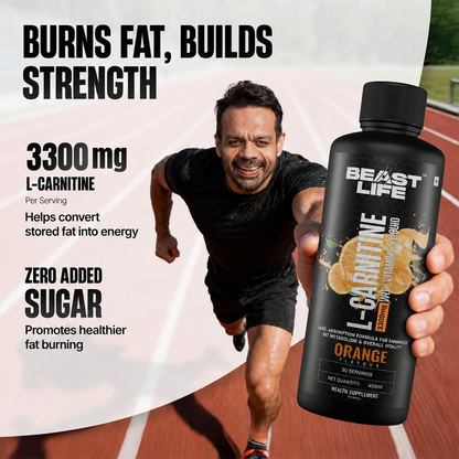 L-Carnitine with Vitamin B5 3300 mg | Triple Strength Formula | Orange | 450 ml