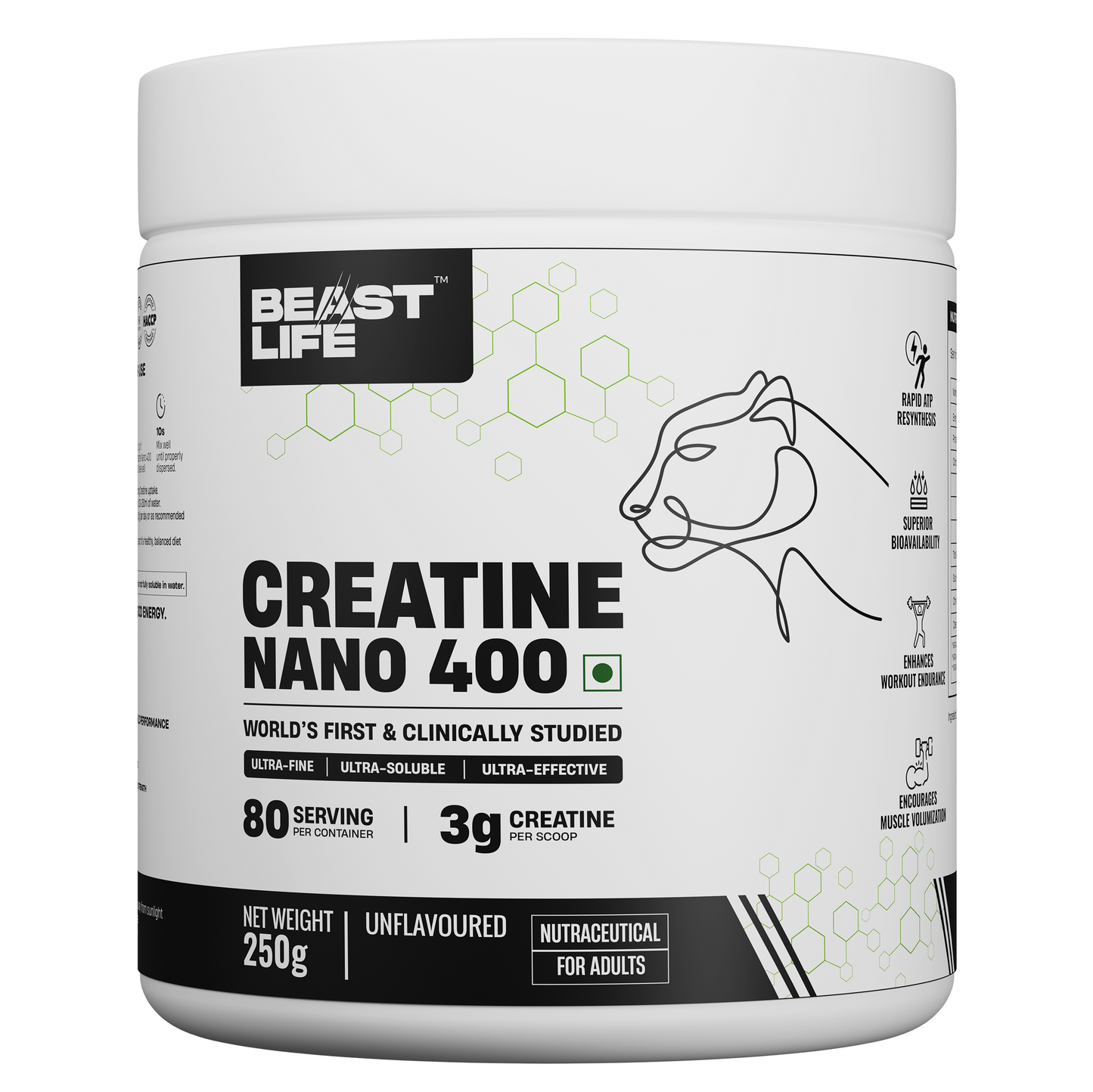 Combo pack | Creatine Nano 400 | Unflavoured | 250 g + Performance Protein | Chocolate | 2 kg