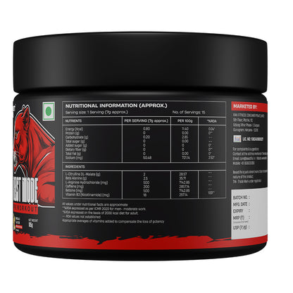 Beast mode Pre Workout Shikanji 105g