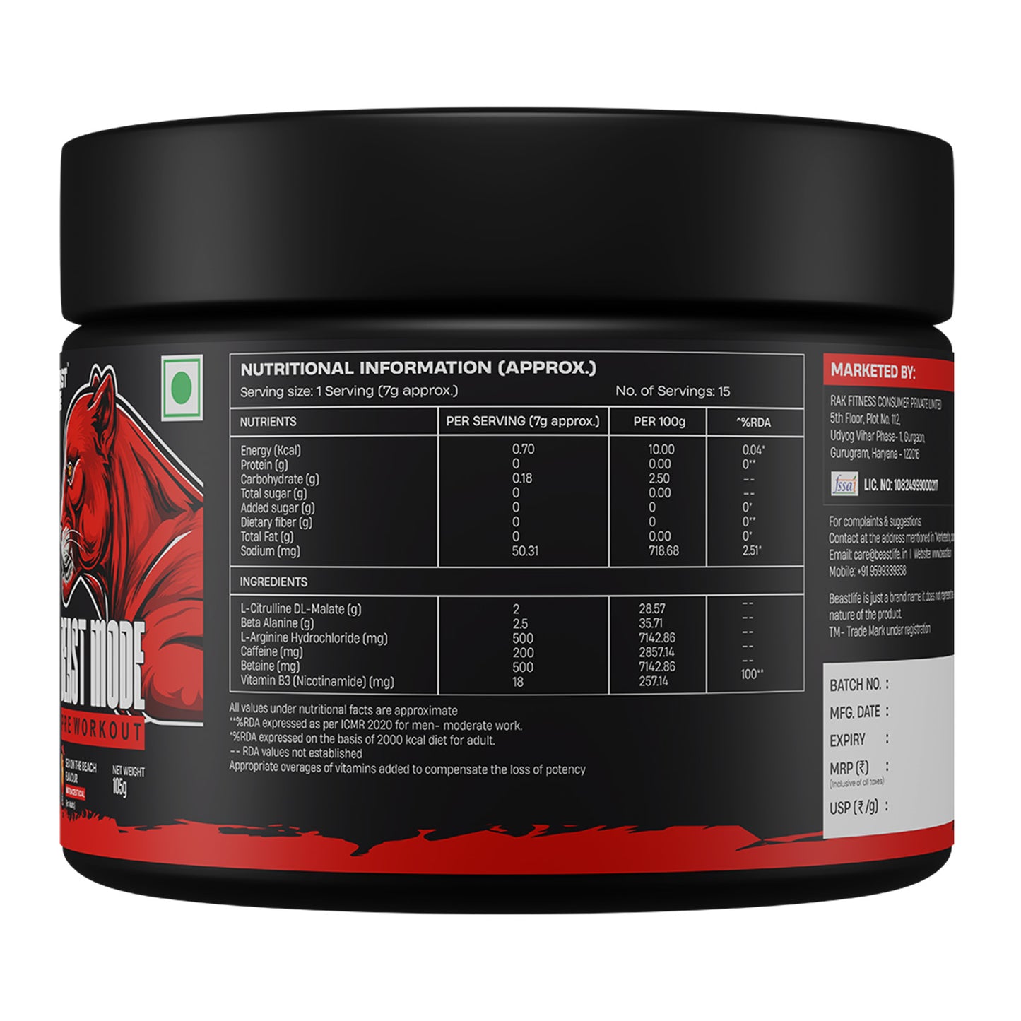 Pre Workout | Sex on the Beach | 105 g