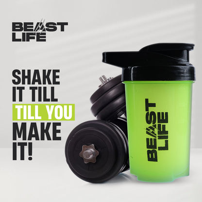 BeastLife Plastic Bold Shaker | Neon Color | 500ML