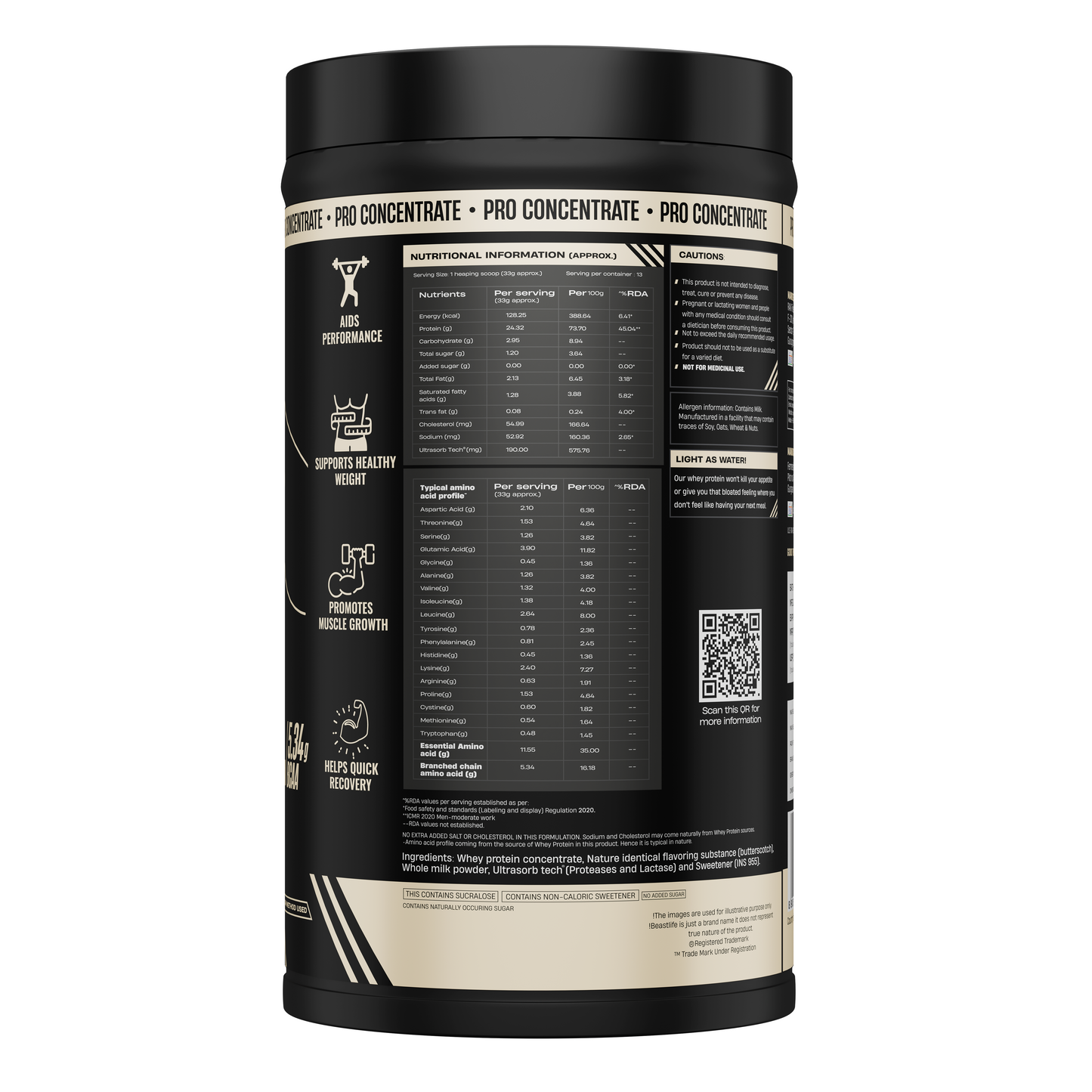 Pro Concentrate Whey Protein Butterscotch 1lbs