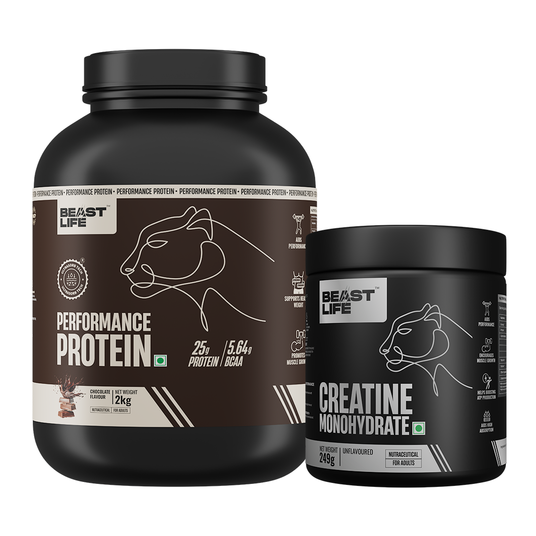 PERFORMANCE PROTEIN COLD COFFEE 2KG + CREATINE MONOHYDRATE UNFLAVOURED 249G
