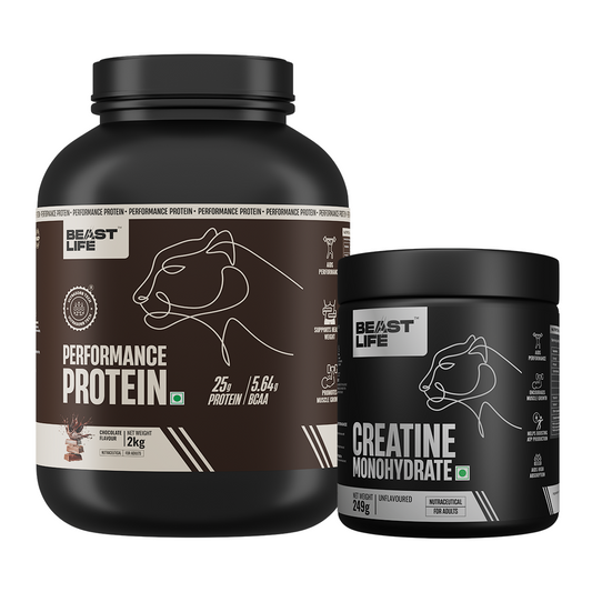 Performance Protein Cold Coffee 2kg + Creatine Monohydrate Unflavoured 249g