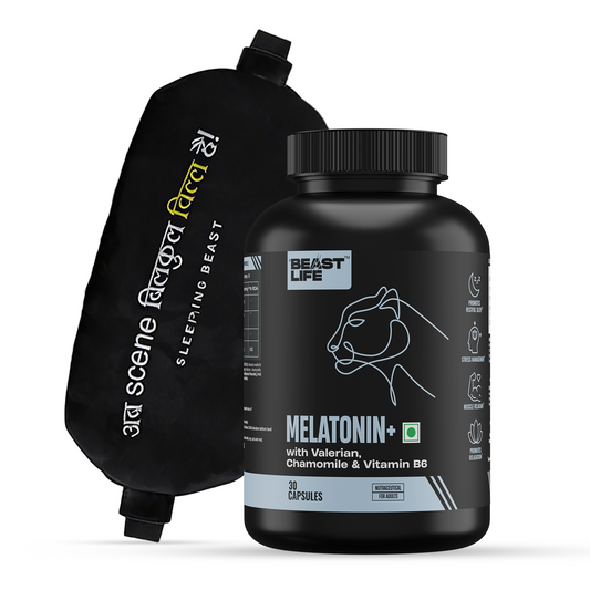 Sleep Support Combo | Melatonin+ 5 mg with Valeriana & Chamomile | 30N + Sleep Mask