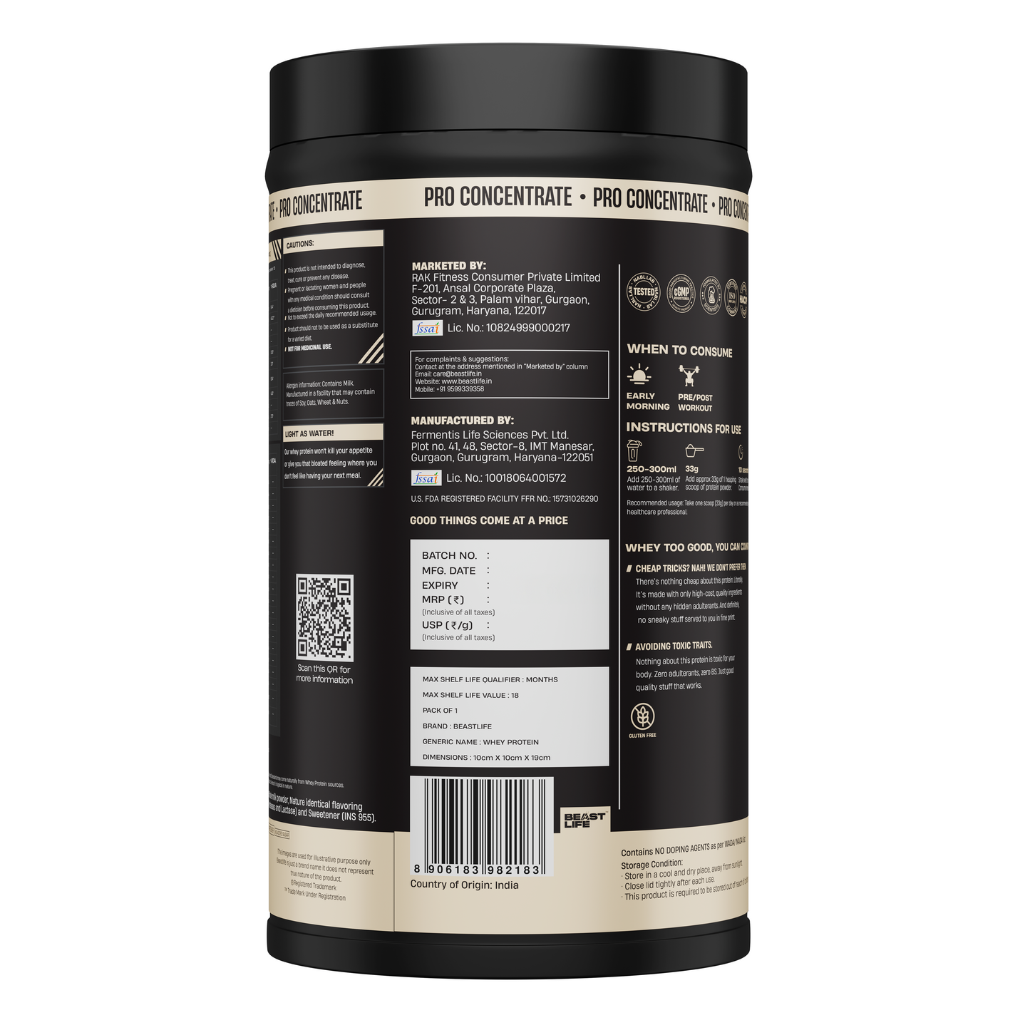 Pro Concentrate Whey Protein Malai Kulfi 1lbs