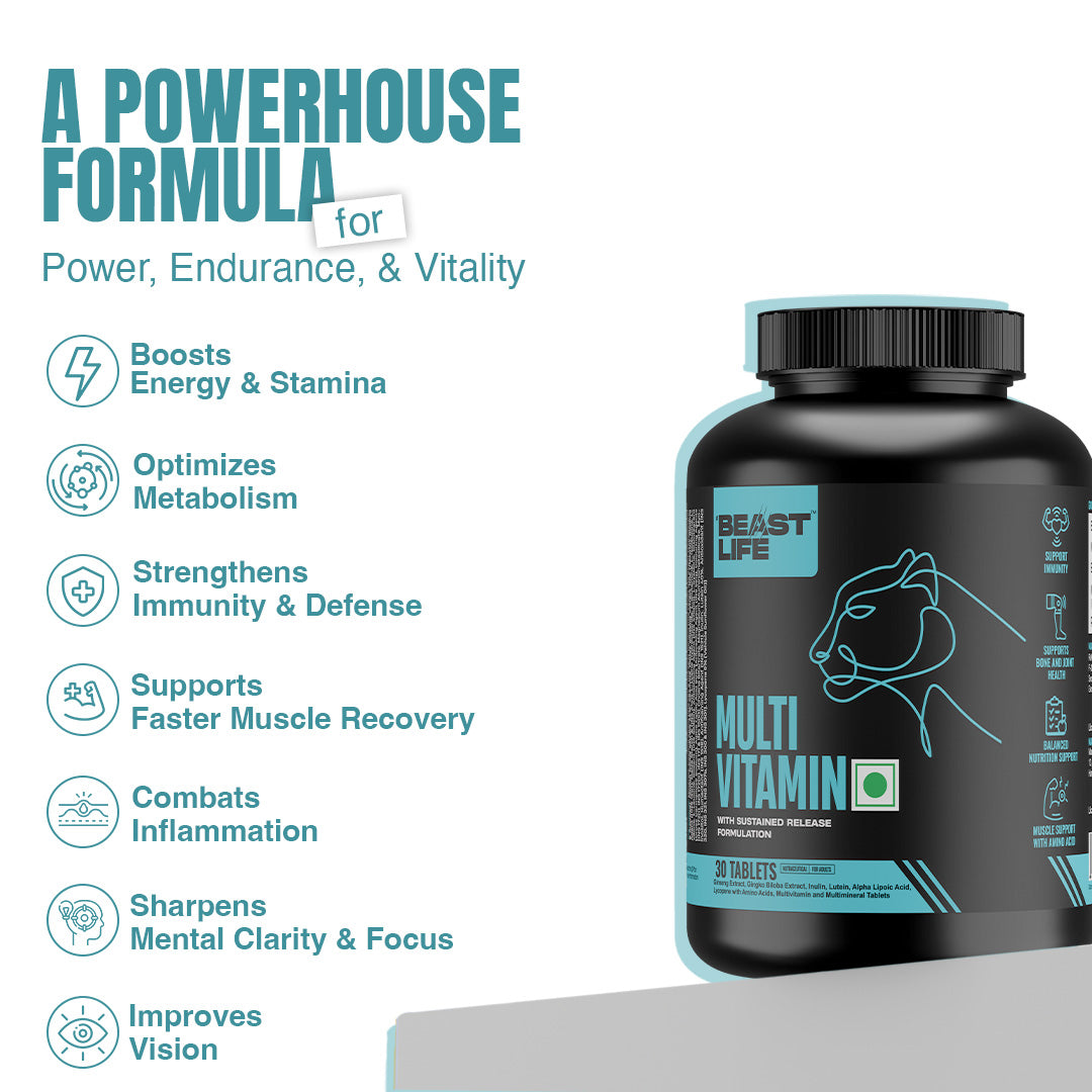 Beastlife Multivitamins with Sustained Release Technology | 90Days
