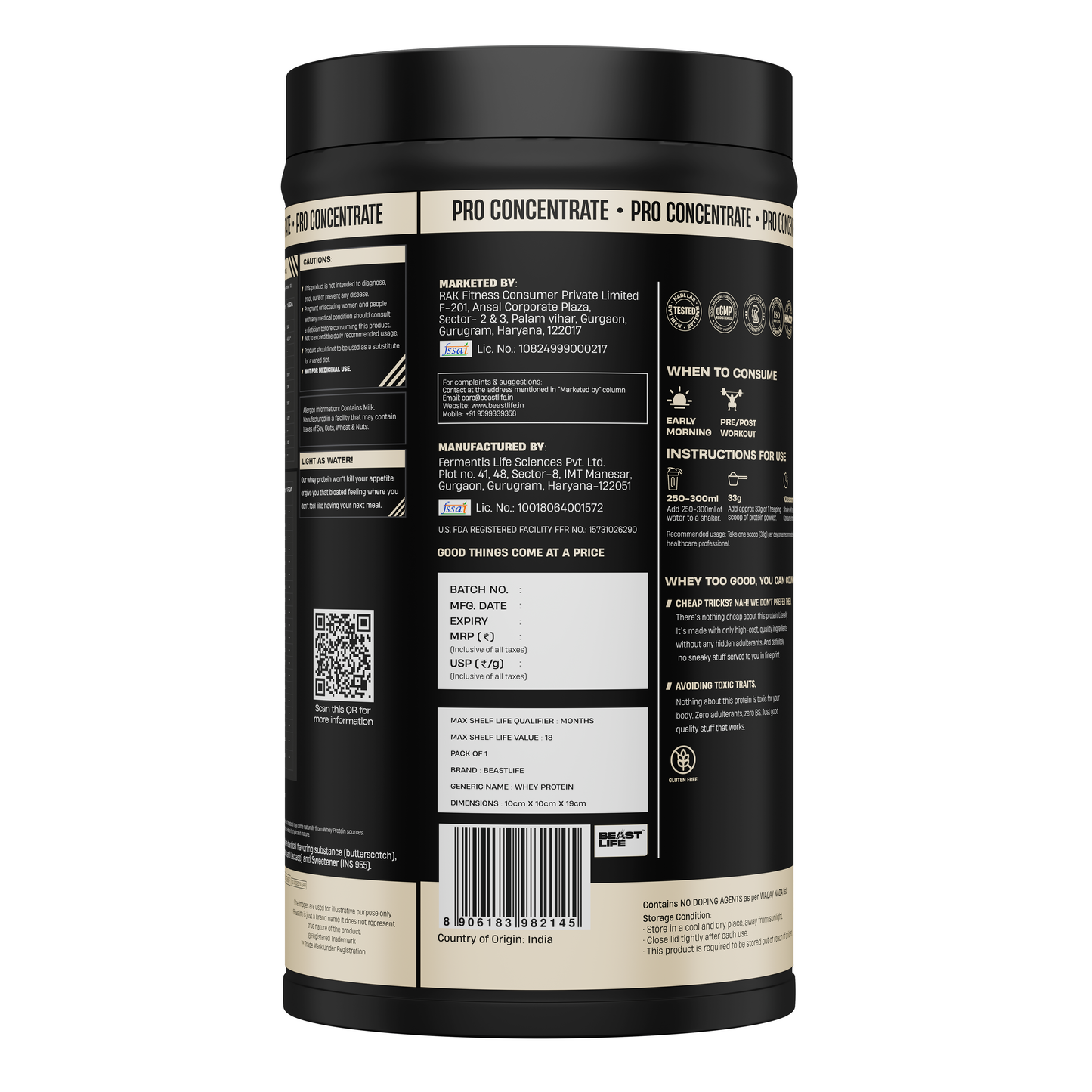 Pro Concentrate Whey Protein Butterscotch 1lbs