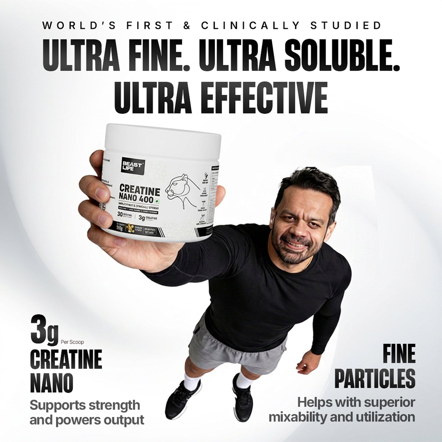 Combo pack | Creatine Nano 400 | Shikanji | 115 g + Performance Protein | Chocolate | 1 kg