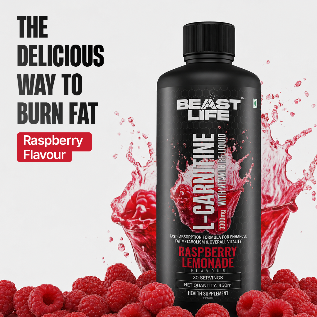 L-Carnitine with Vitamin B5 Liquid 3300 mg | Raspberry Lemonade | 450 ml