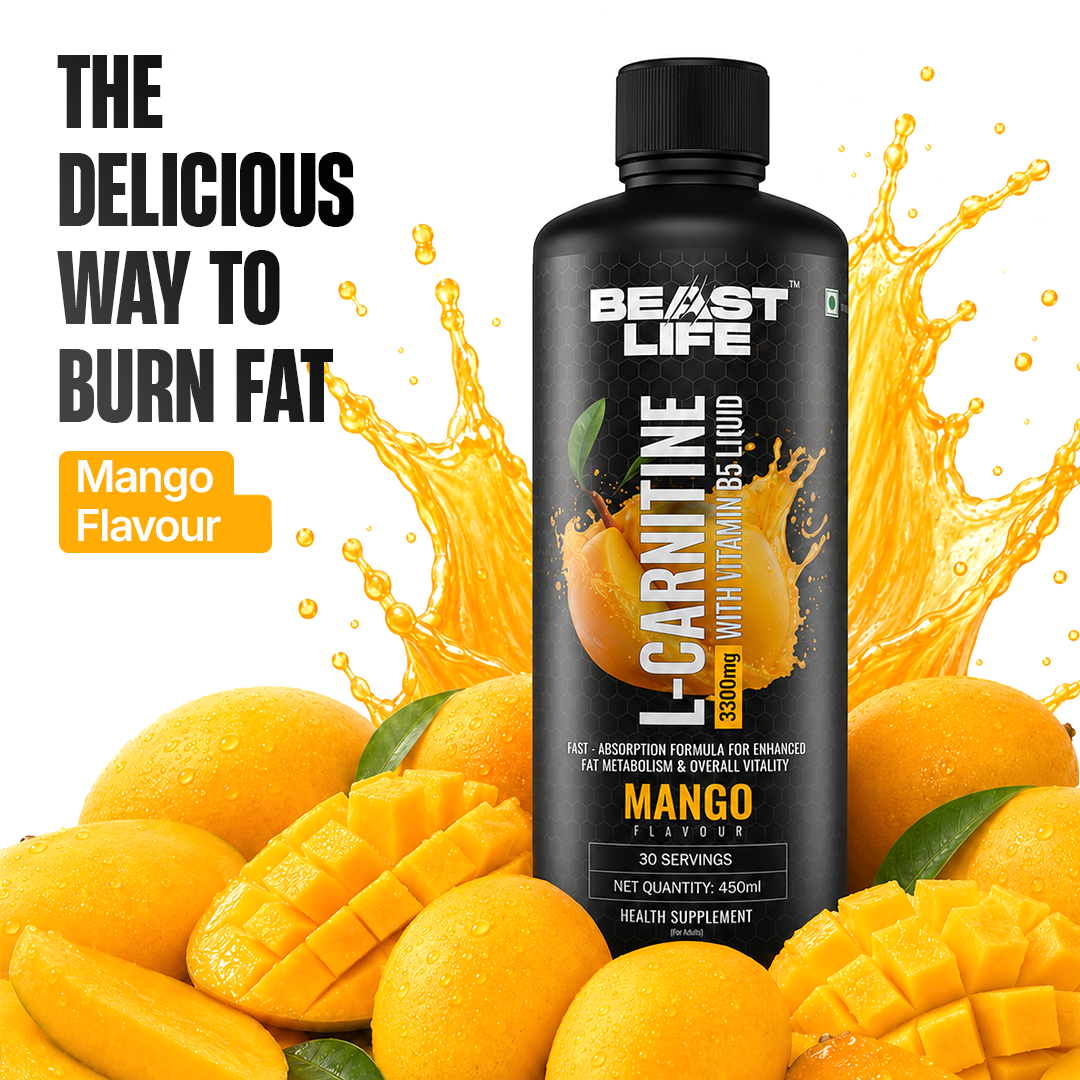 L-Carnitine with Vitamin B5 3300 mg | Triple Strength Formula | Mango | 450 ml