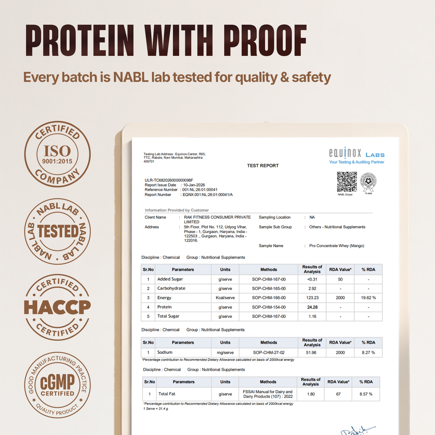 Pro Concentrate Whey Protein with Ultrasorb Tech | Mango | 1.848 kg