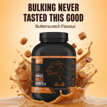 Anabolic Mass Gainer with Ultrasorb Tech | No Maltodextrin | Butterscotch | 2.5kg