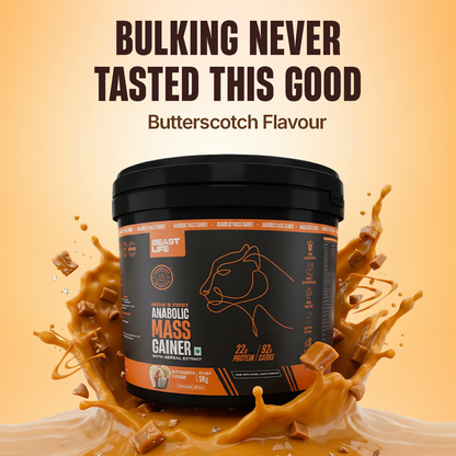 Anabolic Mass Gainer with Ultrasorb Tech | No Maltodextrin | Butterscotch | 5 kg