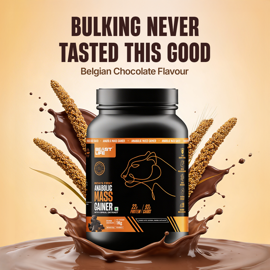 Anabolic Mass Gainer with Ultrasorb Tech | No Maltodextrin | Belgian Chocolate | 1 kg