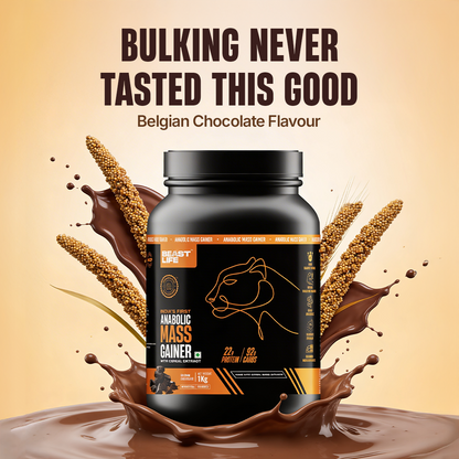 Anabolic Mass Gainer with Ultrasorb Tech | No Maltodextrin | Belgian Chocolate | 1 kg