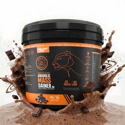 Anabolic Mass Gainer with Ultrasorb Tech | No Maltodextrin | Belgian Chocolate | 5 kg