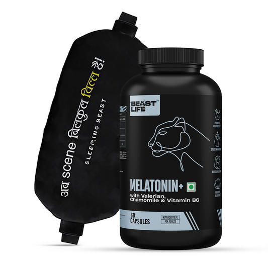 Sleep Support Combo | Melatonin+ 5 mg with Valeriana & Chamomile | 60N + Sleep Mask