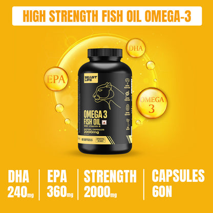 High Strength 2000mg Fish Oil with Vitamin E