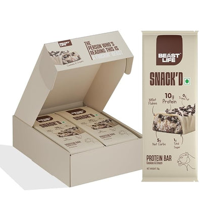 High Protein Bar (10 gm Protein) | Cookies & Cream | Pack of 5