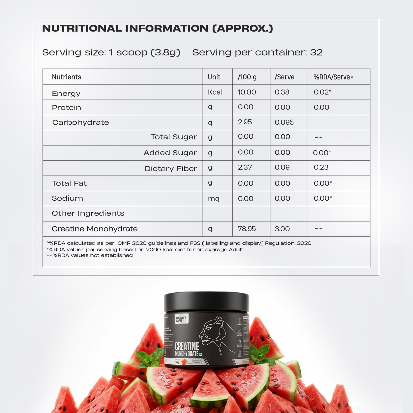 Creatine Monohydrate | Watermelon | 125 g