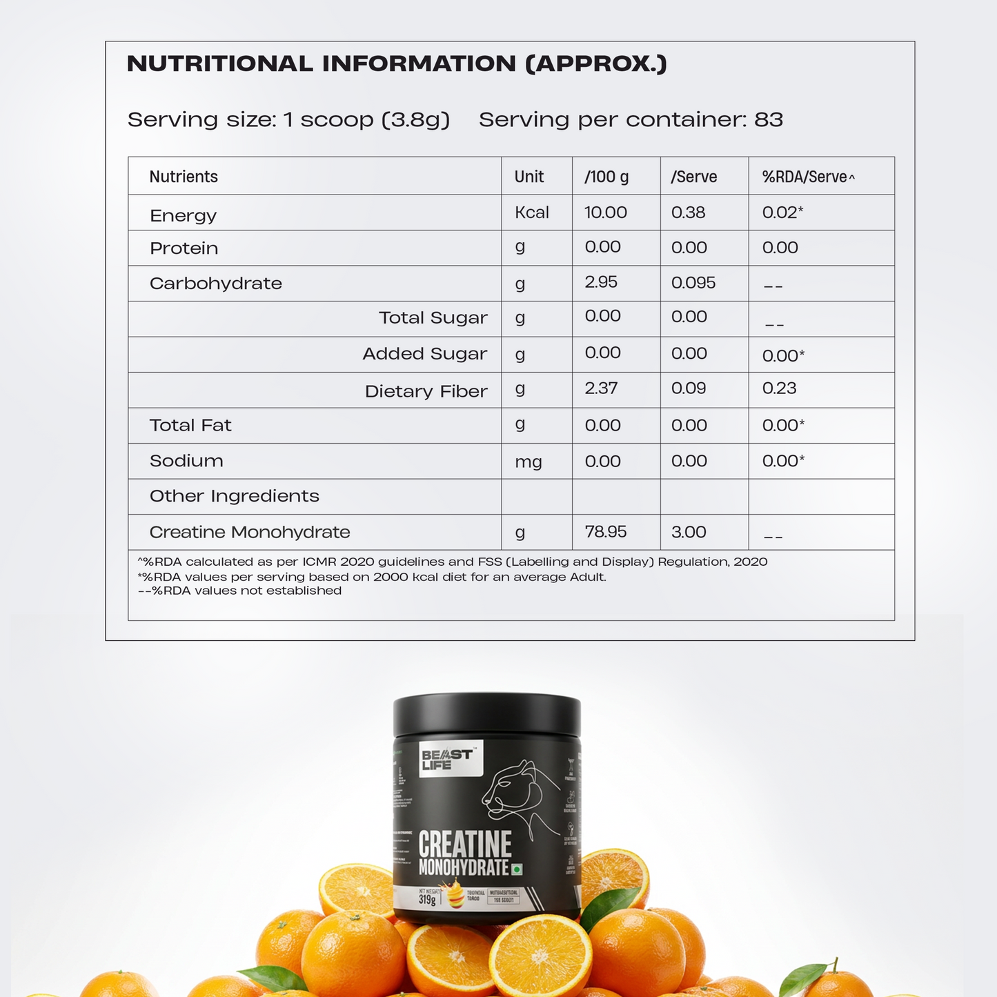 Creatine Monohydrate | Tropical Tango | 319 g