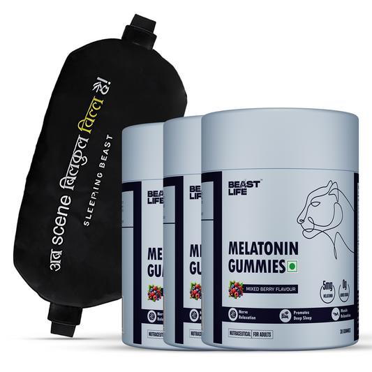 Sleep Support Combo | Melatonin Gummies (Mixed Berries) 90N + Eye Mask