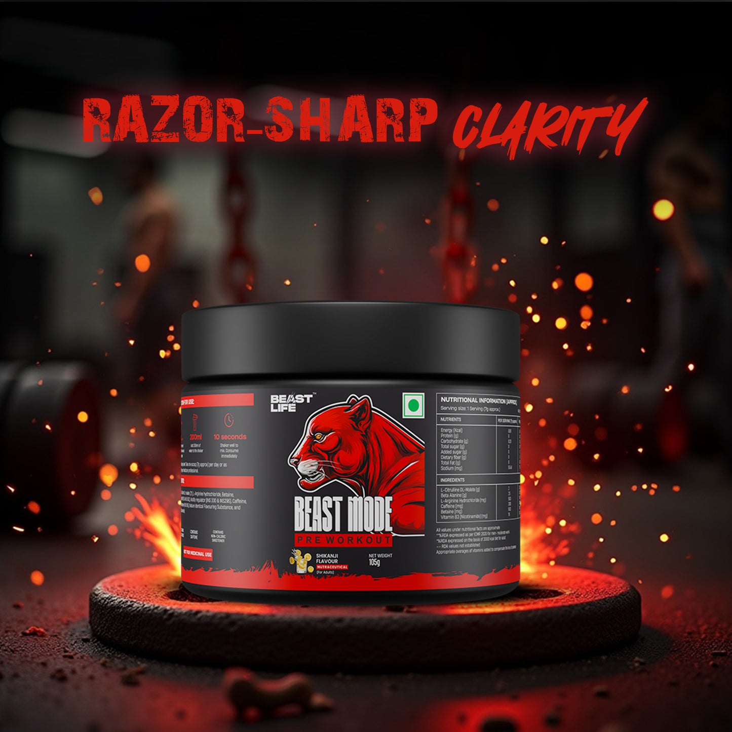Beast mode Pre Workout Shikanji 105g