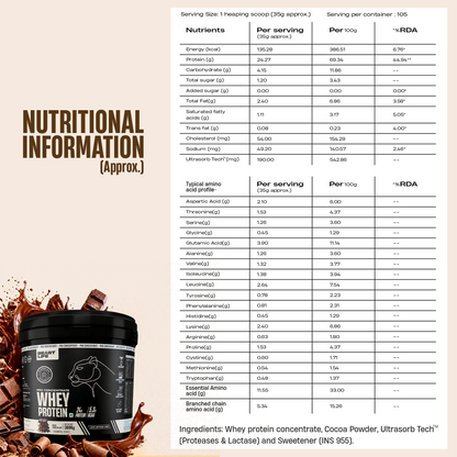 Pro Concentrate Whey Protein with Ultrasorb Tech | Rich Chocolate | Free Gym Bag and Shaker | 3.696 kg