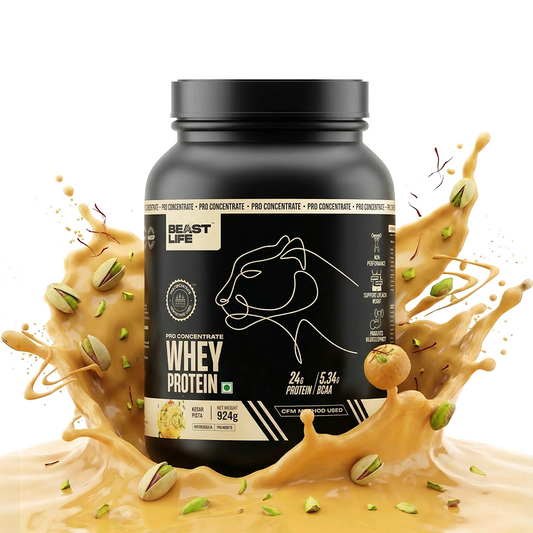 Pro Concentrate Whey Protein with Ultrasorb Tech | Kesar Pista with Real Pista Flakes | 924 g