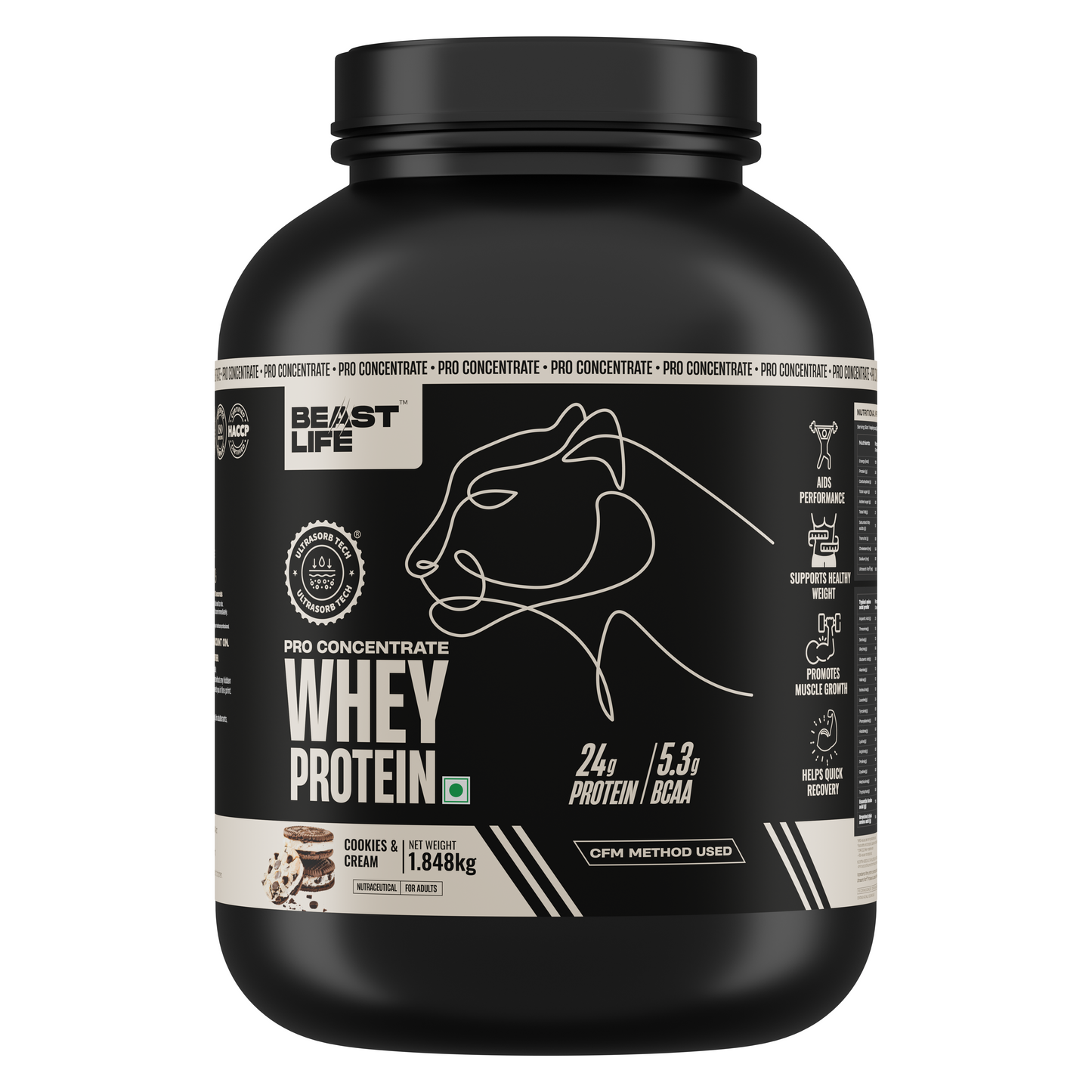 Pro Concentrate Whey Protein Cookies & Cream 1848g