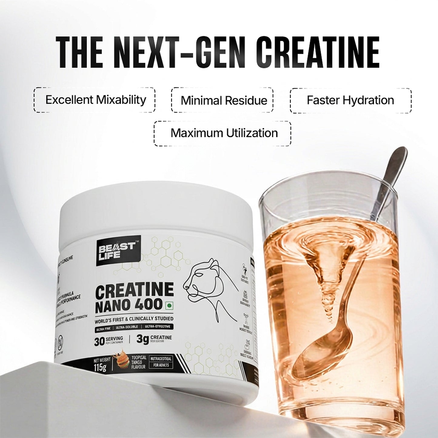 Combo pack | Creatine Nano 400 | Tropical Tango | 115 g + Preworkout | Fruit punch | 105 g