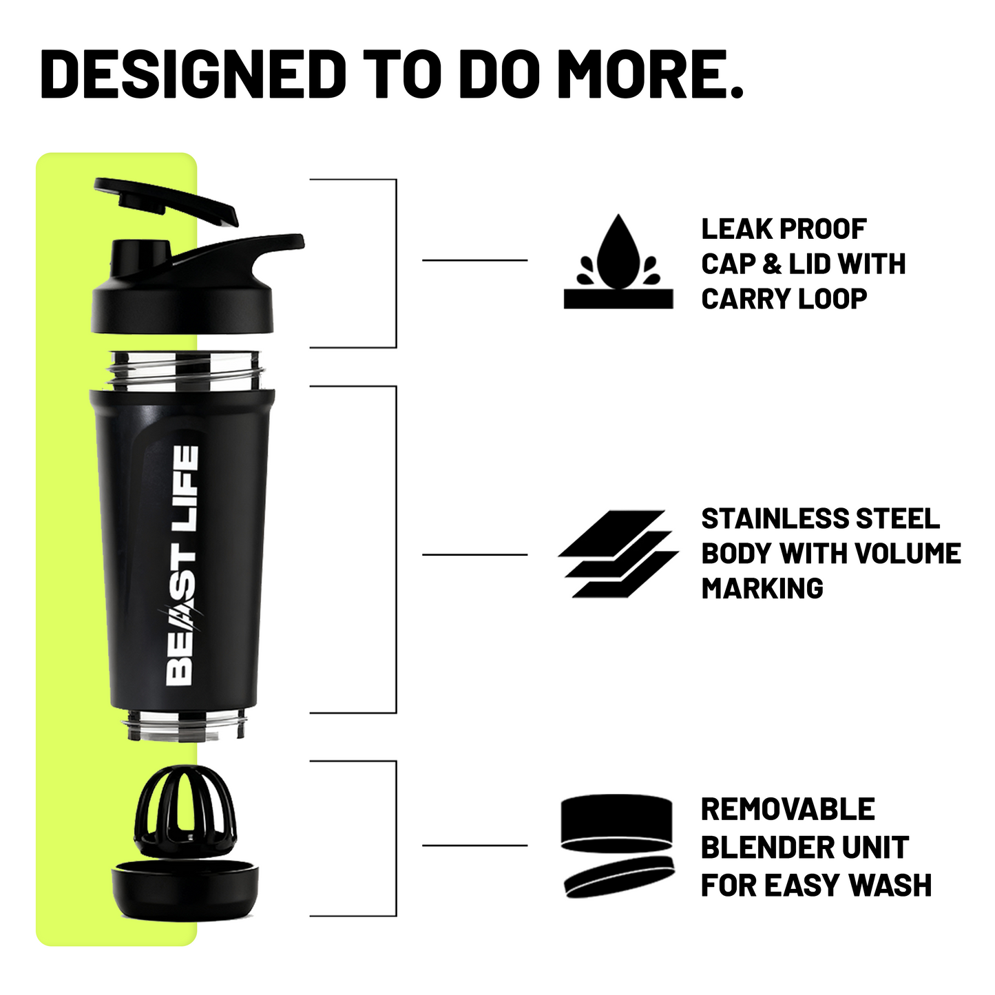 STEEL SHAKER with WHISK BALL 750ML