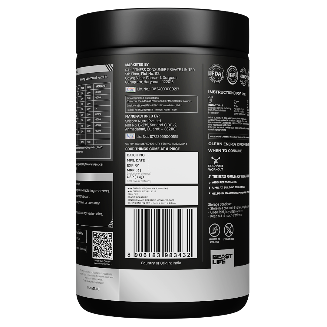 Litchi Creatine Monohydrate 500g