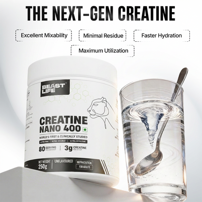 Combo pack | Creatine Nano 400 | Unflavoured | 250 g + Performance Protein | Chocolate | 2 kg