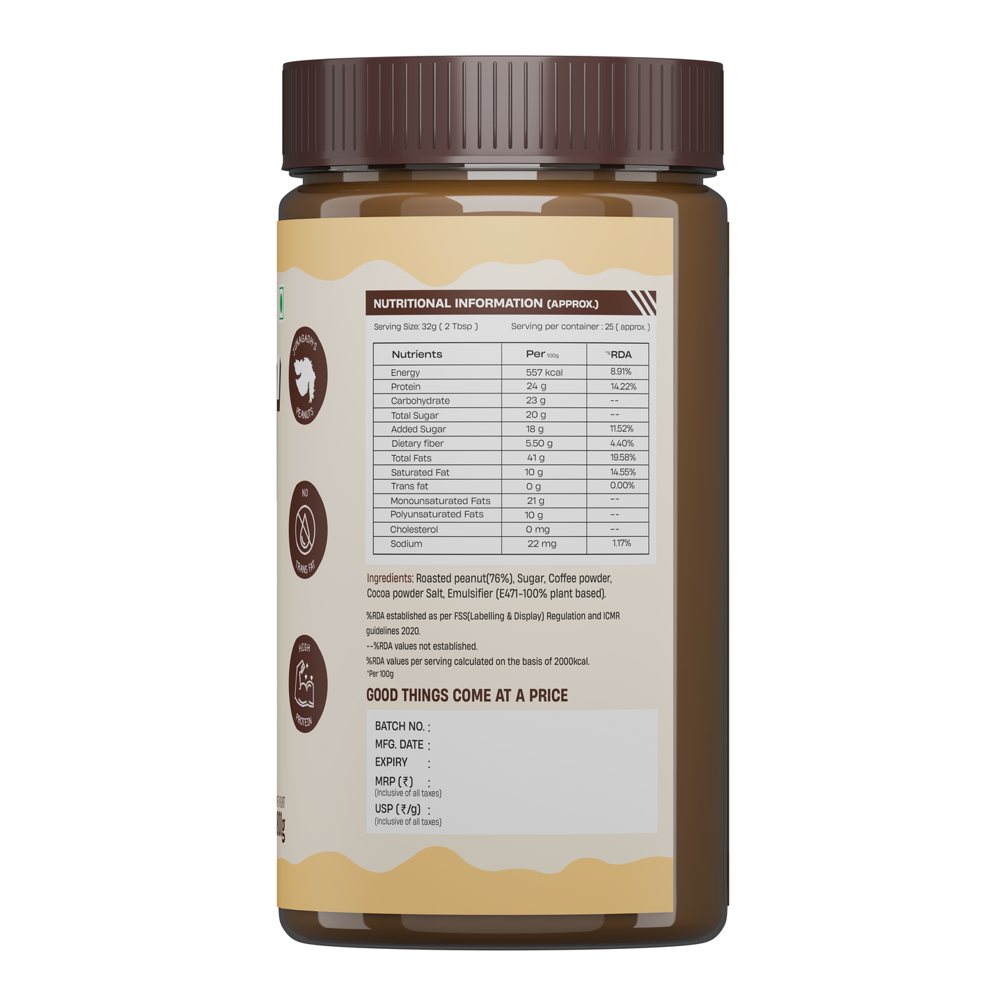 Beastlife Peanut Butter Crunchy Coffee 800g