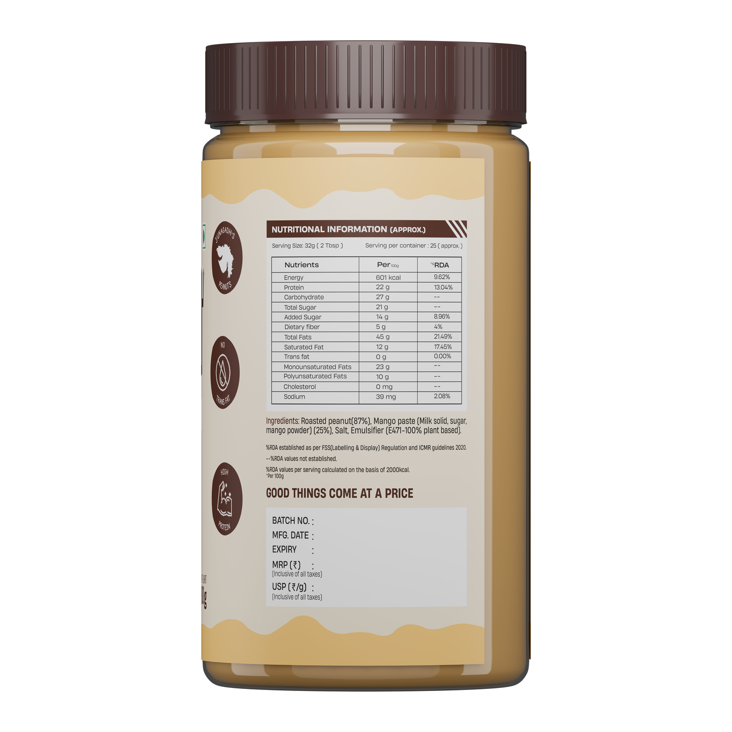 Beastlife Peanut Butter Creamy Mango 800g