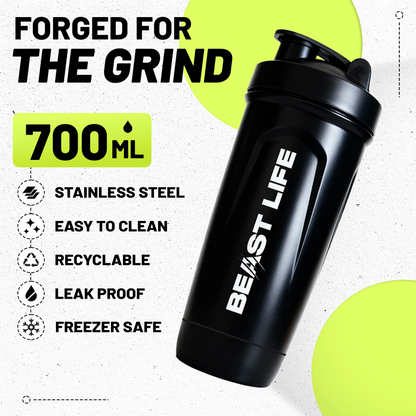 STEEL SHAKER with WHISK BALL 750ML