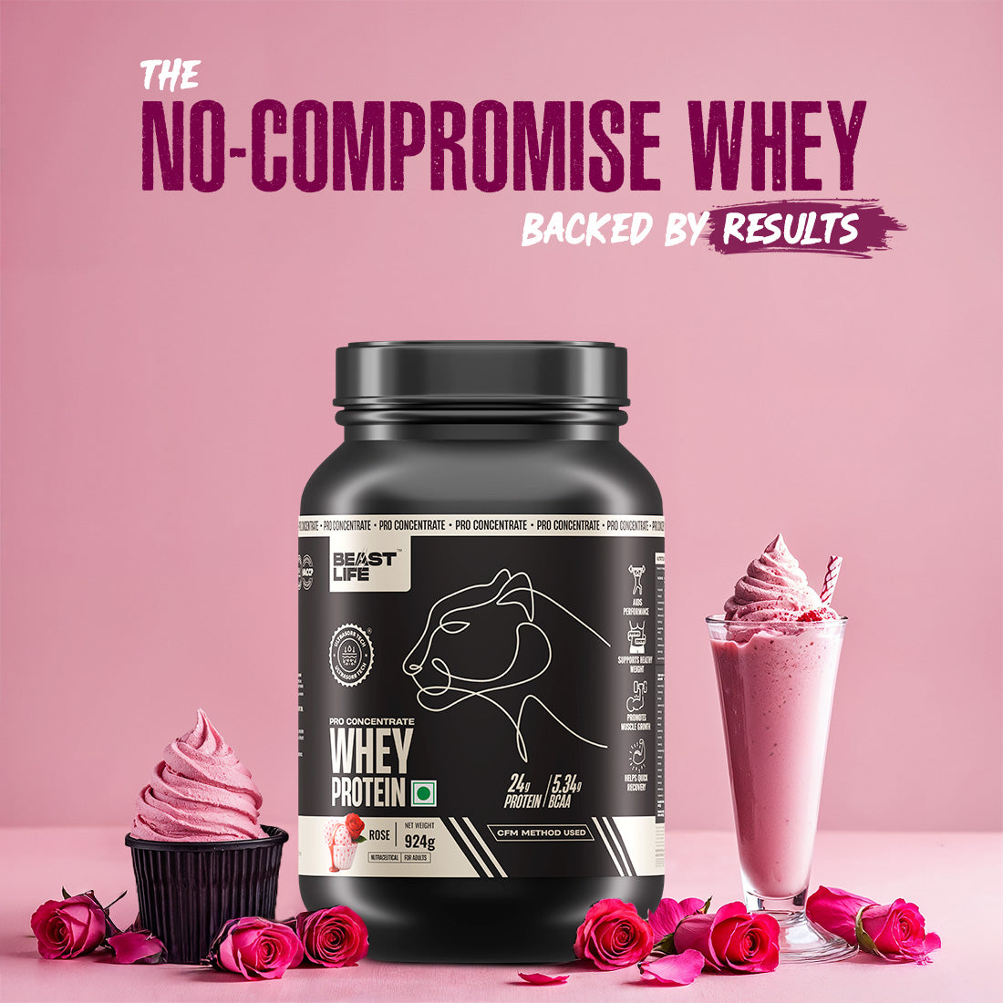 Rose Pro Concentrate Whey Protein with Ultrasorb Tech | 924gm
