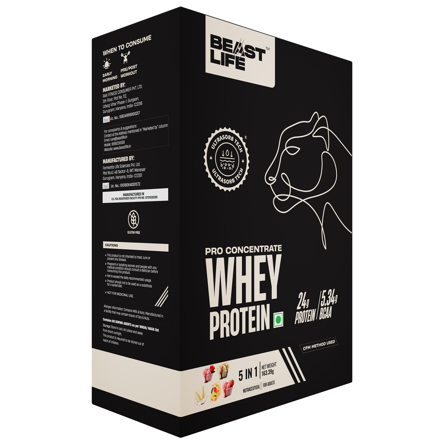 PRO CONCENTRATE WHEY PROTEIN ASSORTED PACK OF 5 (163.4g)