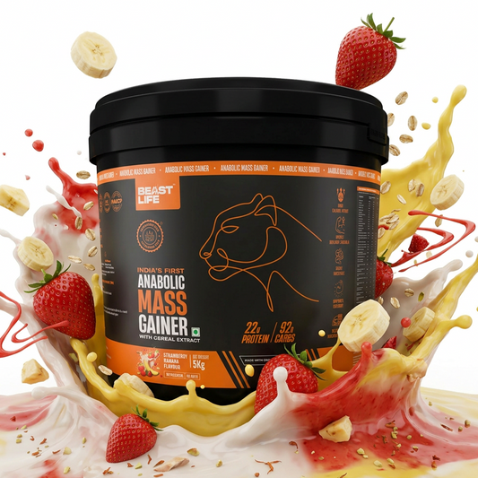 Anabolic Mass Gainer with Ultrasorb Tech | No Maltodextrin | Strawberry Banana | 5 kg