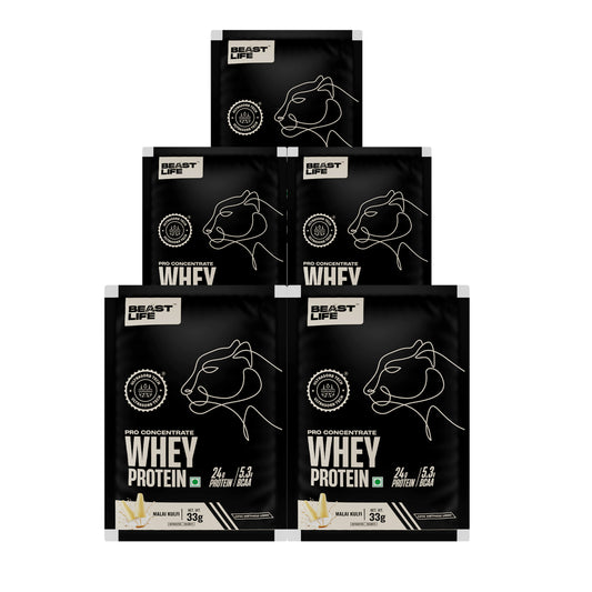 Pro Concentrate Whey Protein Malai Kulfi  (Pack of 5 Sachets) (165g)