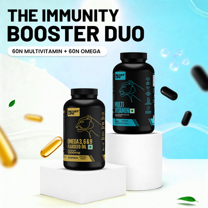BeastLife Daily Essentials Pack | 360° Nutrition Support Combo | Multivitamin 60 N + Veg Omega 60 N