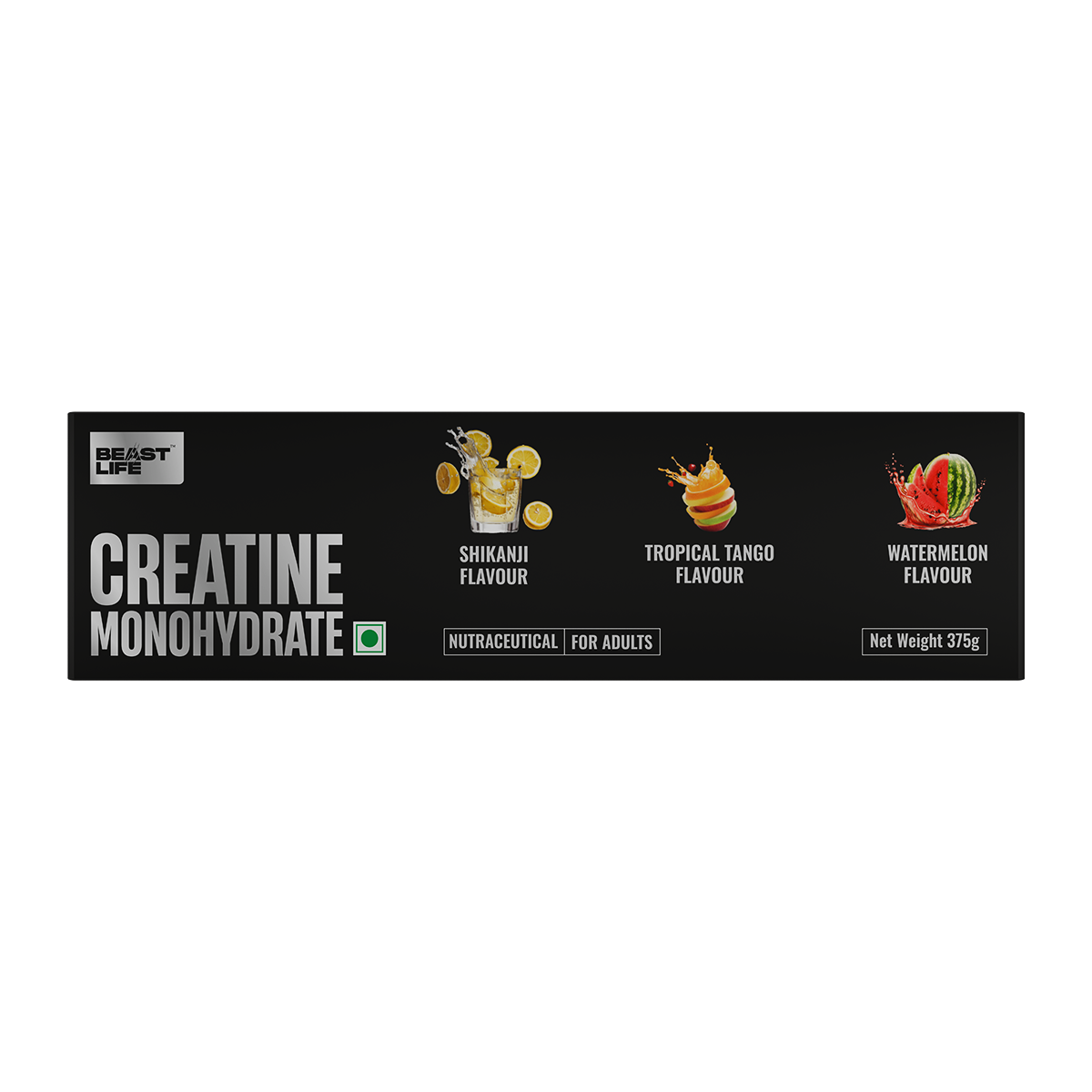 BeastLife 3X Power Blend | Triple Creatine Monohydrate Flavour Pack – Shikanji, Tropical Tango & Watermelon (125g Each)
