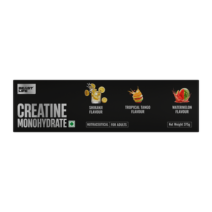 BeastLife 3X Power Blend | Triple Creatine Monohydrate Flavour Pack – Shikanji, Tropical Tango & Watermelon (125g Each)