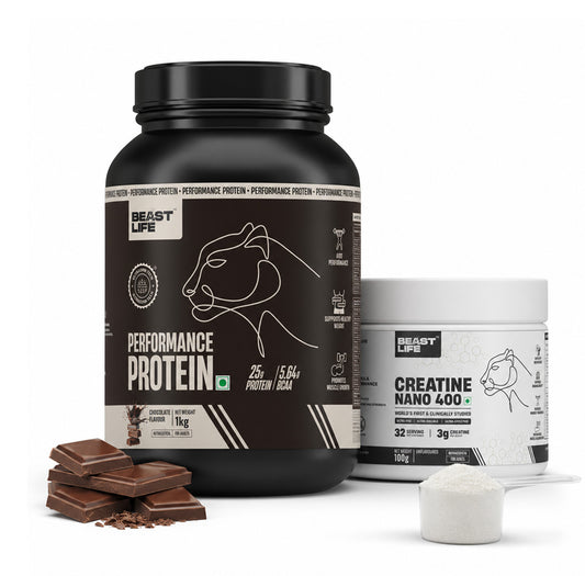 Combo pack | Creatine Nano 400 | Unflavoured | 100 g + Performance Protein | Chocolate | 1 kg